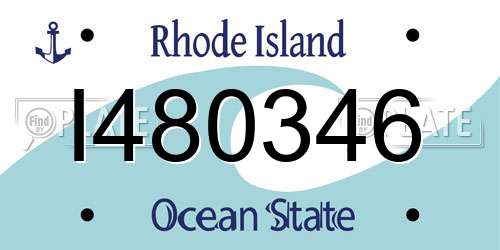 I480346 Rhode Island License Plate