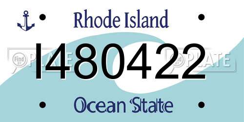 I480422 Rhode Island License Plate