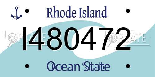 I480472 Rhode Island License Plate