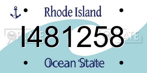 I481258 Rhode Island License Plate