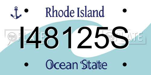 I48125S Rhode Island License Plate