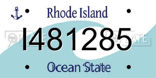 I481285 Rhode Island License Plate