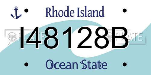 I48128B Rhode Island License Plate