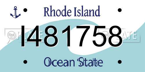 I481758 Rhode Island License Plate