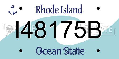 I48175B Rhode Island License Plate