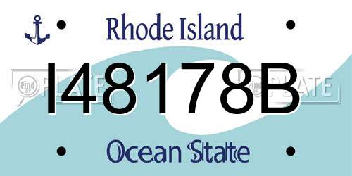 I48178B Rhode Island License Plate