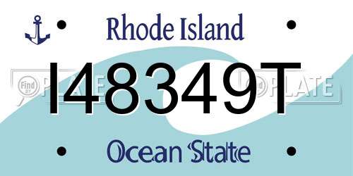I48349T Rhode Island License Plate