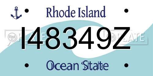 I48349Z Rhode Island License Plate