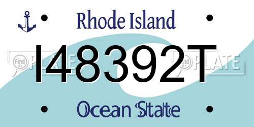 I48392T Rhode Island License Plate
