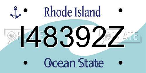 I48392Z Rhode Island License Plate