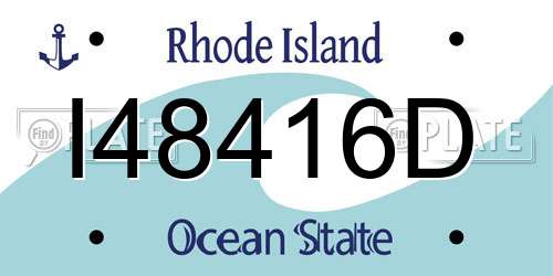 I48416D Rhode Island License Plate