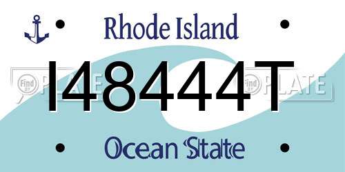I48444T Rhode Island License Plate