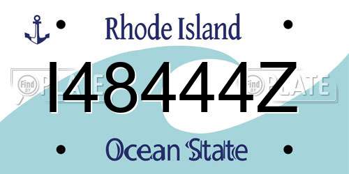 I48444Z Rhode Island License Plate