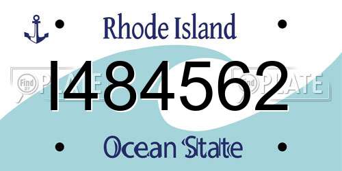 I484562 Rhode Island License Plate
