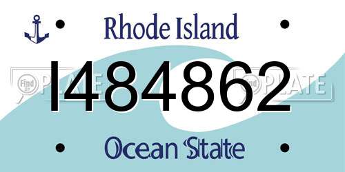 I484862 Rhode Island License Plate