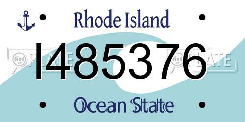 I485376 Rhode Island License Plate