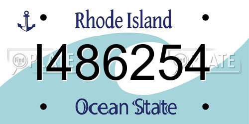 I486254 Rhode Island License Plate