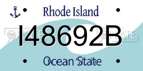 I48692B Rhode Island License Plate