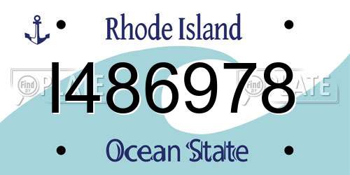 I486978 Rhode Island License Plate