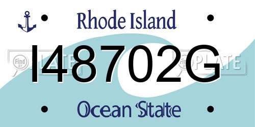 I48702G Rhode Island License Plate