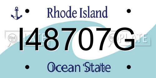 I48707G Rhode Island License Plate