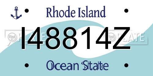 I48814Z Rhode Island License Plate