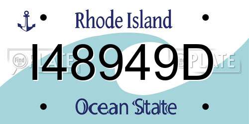 I48949D Rhode Island License Plate