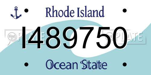 I489750 Rhode Island License Plate