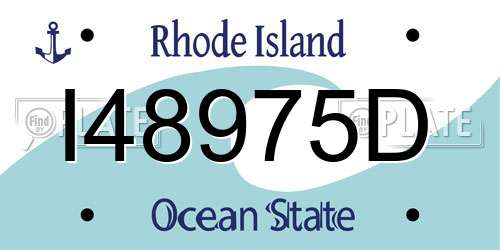 I48975D Rhode Island License Plate