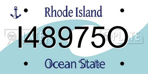 I48975O Rhode Island License Plate