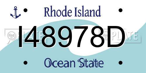 I48978D Rhode Island License Plate