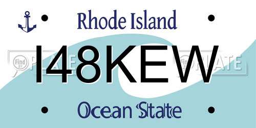 I48KEW Rhode Island License Plate