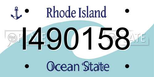 I490158 Rhode Island License Plate