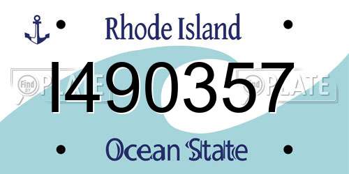 I490357 Rhode Island License Plate