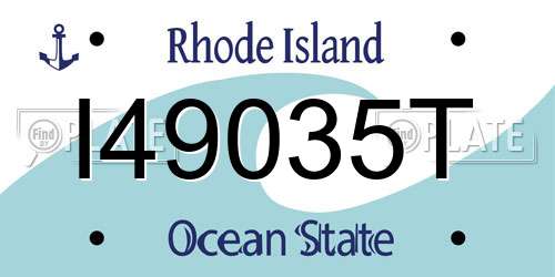 I49035T Rhode Island License Plate