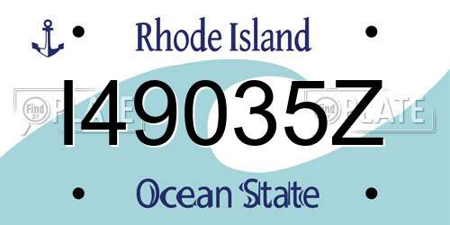 I49035Z Rhode Island License Plate