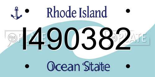 I490382 Rhode Island License Plate