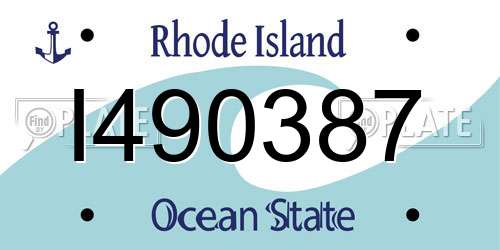 I490387 Rhode Island License Plate
