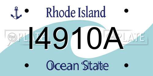 I4910A Rhode Island License Plate