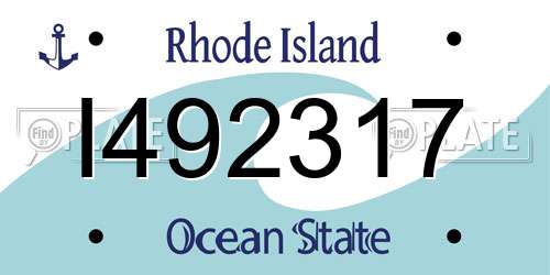 I492317 Rhode Island License Plate