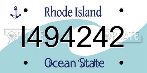 I494242 Rhode Island License Plate