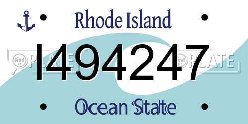 I494247 Rhode Island License Plate