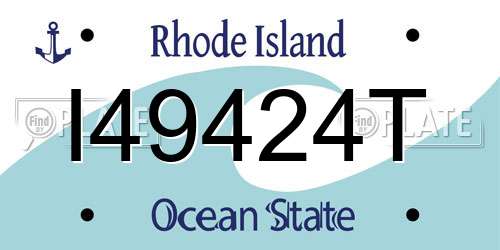 I49424T Rhode Island License Plate