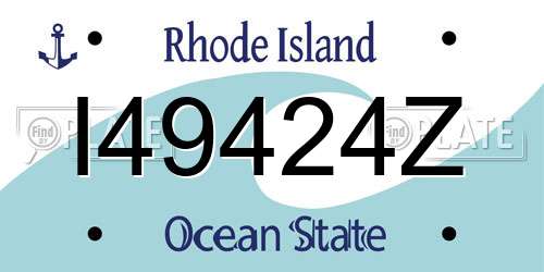 I49424Z Rhode Island License Plate