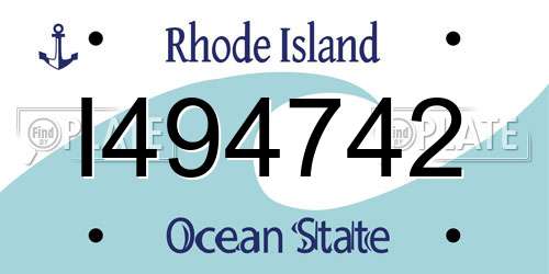 I494742 Rhode Island License Plate