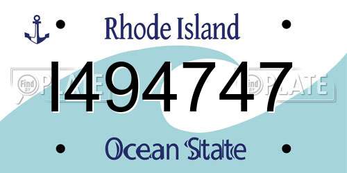 I494747 Rhode Island License Plate