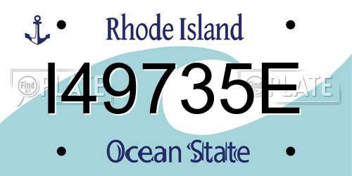 I49735E Rhode Island License Plate