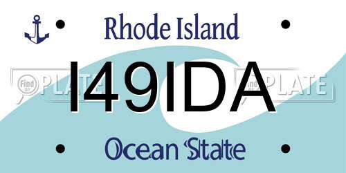 I49IDA Rhode Island License Plate