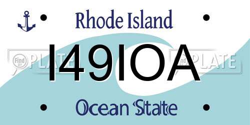I49IOA Rhode Island License Plate