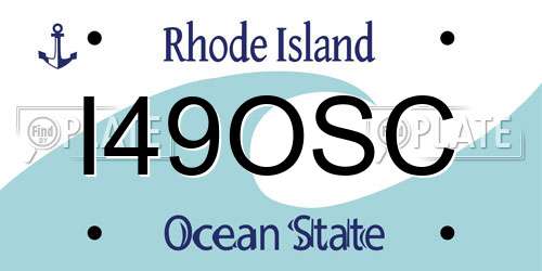 I49OSC Rhode Island License Plate